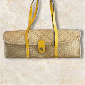 Kate Spade New York Beige Woven Straw Shoulder Bag